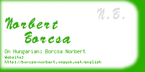 norbert borcsa business card